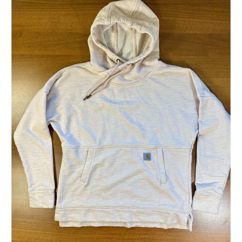Carhartt Hoodie Sweatshirt Womens Small 4-6 Relaxed Fit Work Thumb Holes